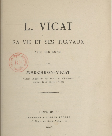 Couverture du livre : L.Vicat, sa vie et ses travaux